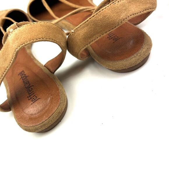 Jeffrey Campbell Amour Tassel Ankle Wrap Tan Suede Pointed Toe Flats size 7.5 - Picture 7 of 12